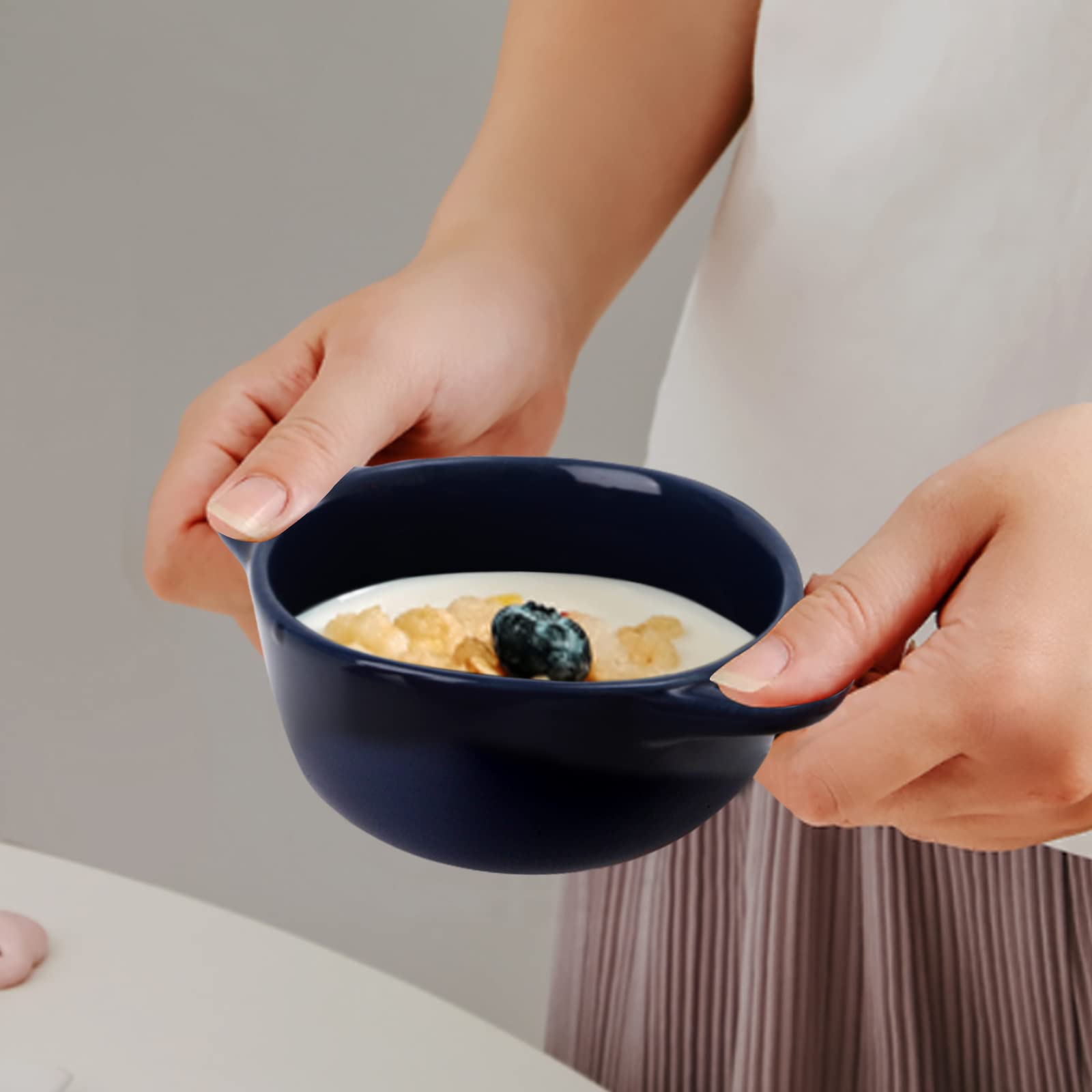 Jucoan ramequín de porcelana con tapa y asa; fácil de limpiar y apto para lavavajillas.