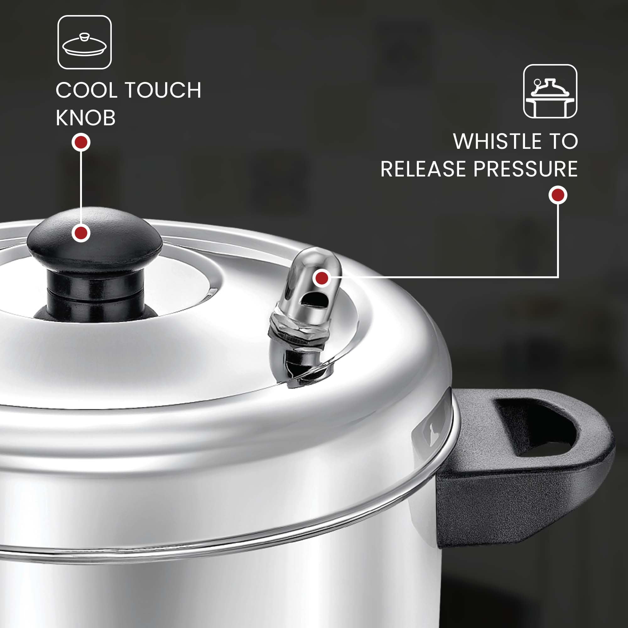 Asas de enfriamiento permanente del cocedor Judge Prestige Idli para seguridad.