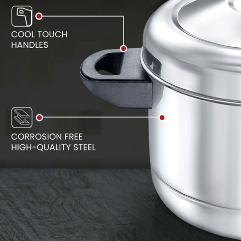 Diseño sin costuras del cocedor Judge Prestige Idli facilita la limpieza.