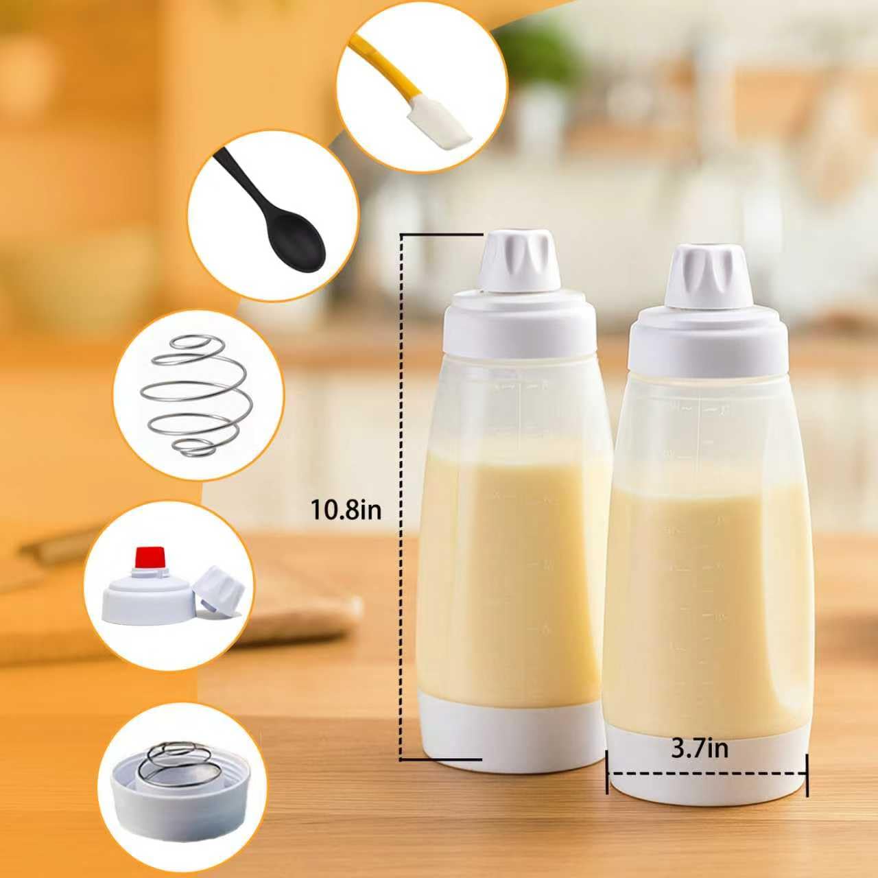 JUGGPENG espátula de silicona raspa y reparte la masa fácilmente.