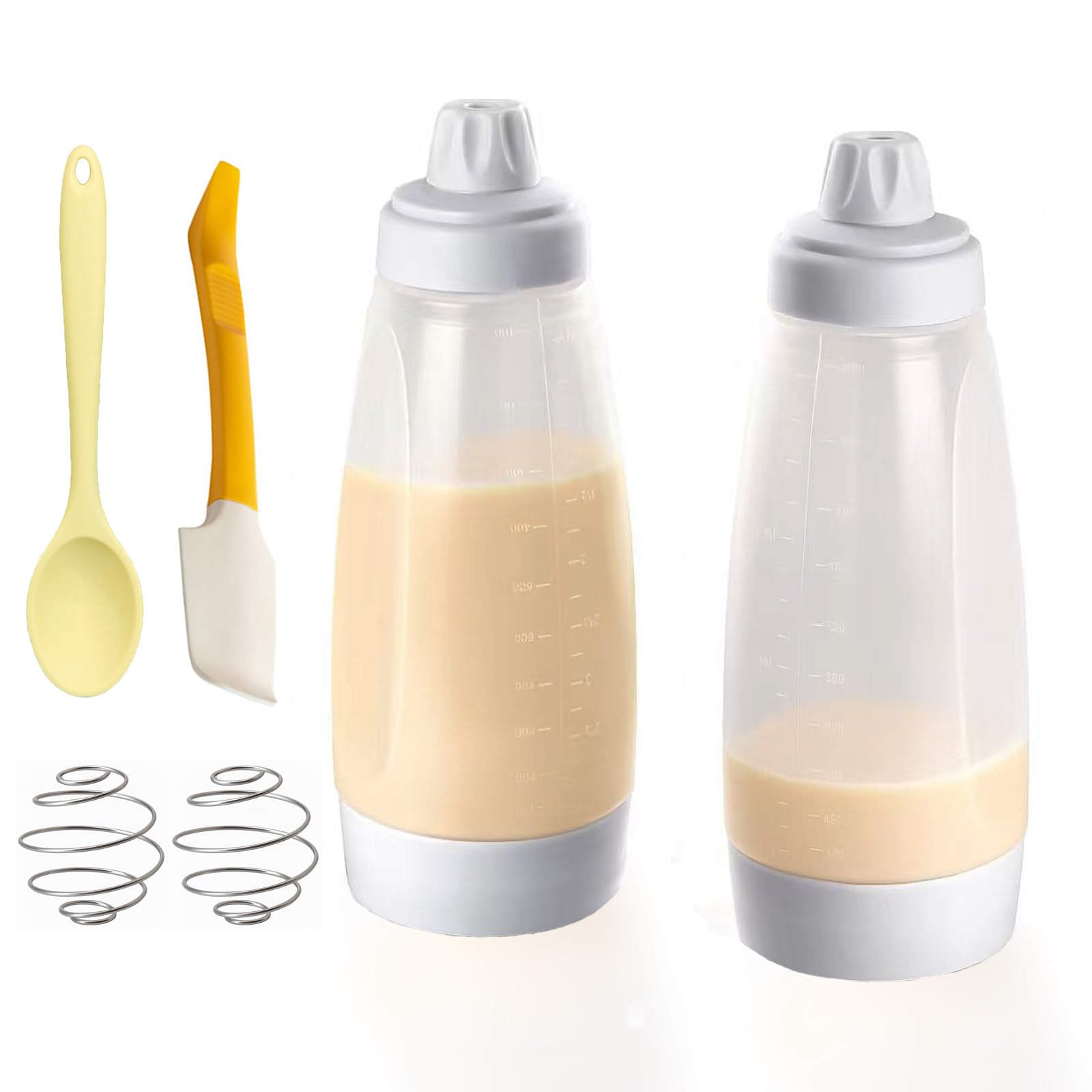 JUGGPENG dispensador de masa para panqueques, dos packs para porciones constantes.