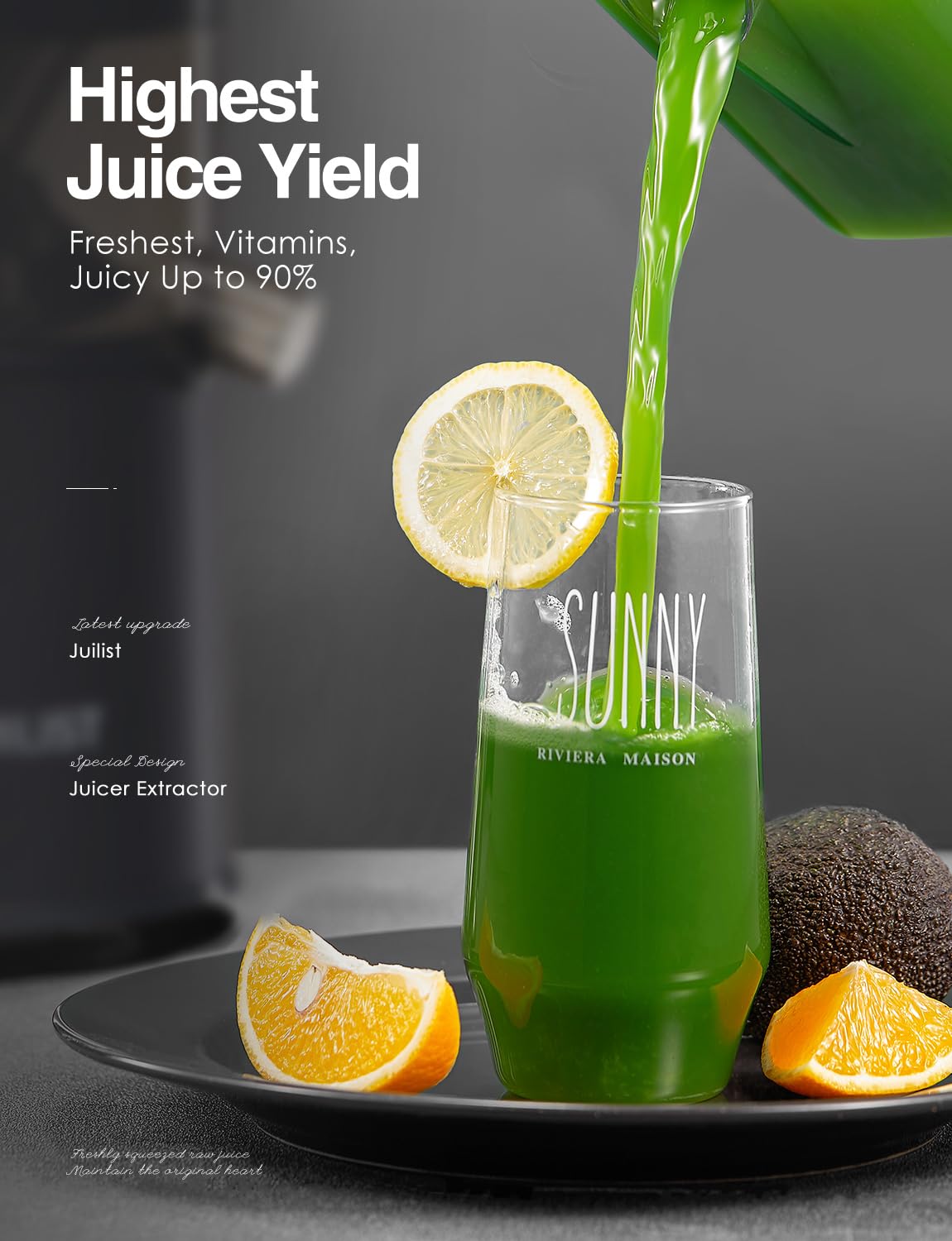 Juilist extractor de jugos, limpieza fácil con cepillo incluido.