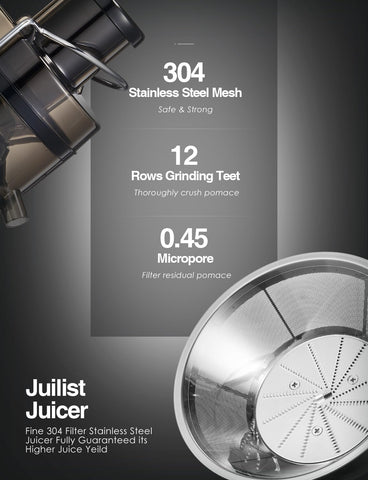 Juilist extractor de jugos, tres velocidades para adaptar frutas y verduras.