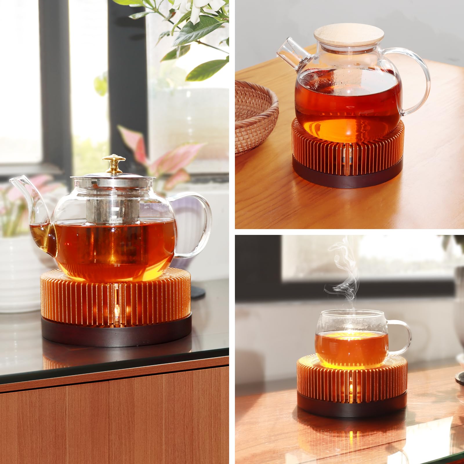 JUKFITA iluminación cálida crea atmósfera agradable al servir té o café