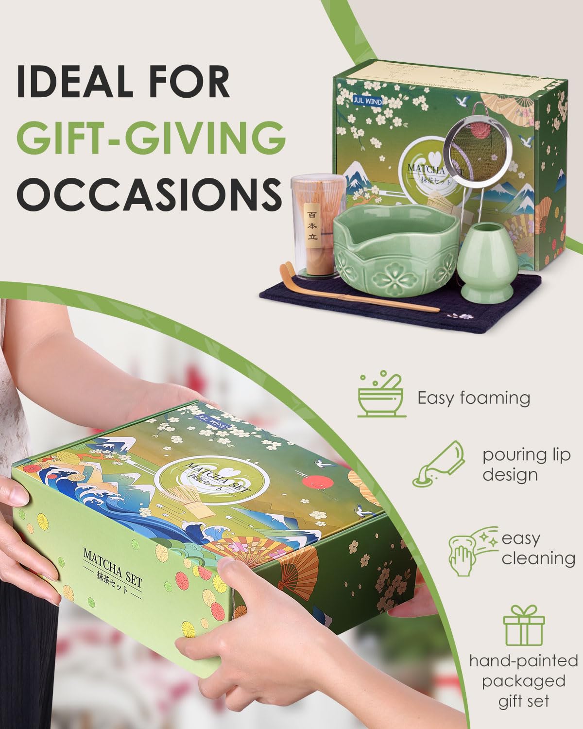 JUL WIND caja regalo de matcha, presentación elegante para regalar