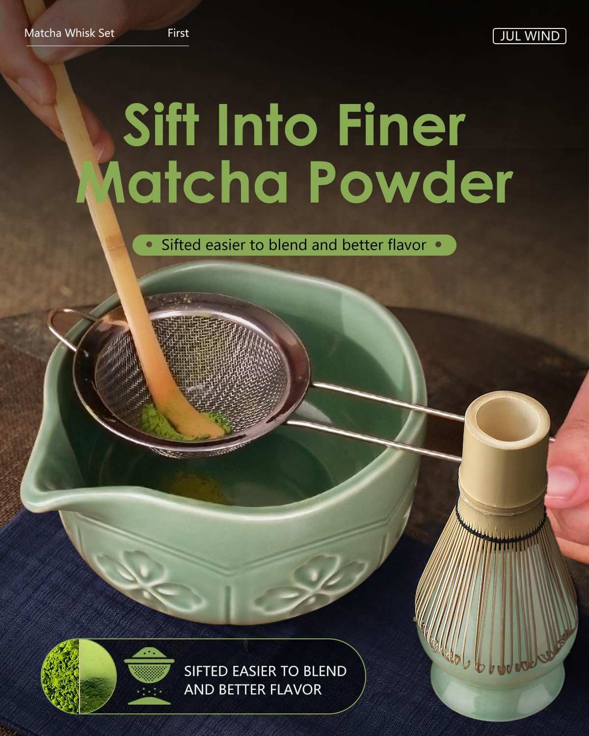 JUL WIND cuchara medidora para porciones precisas de matcha