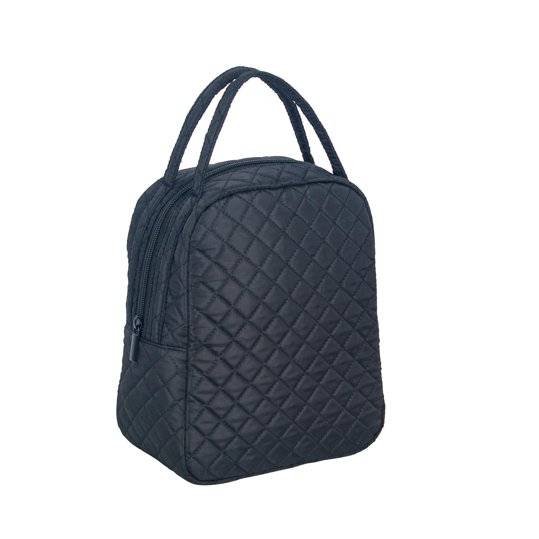 Jula Vance bolsa de almuerzo negra, vista frontal, ideal para el trabajo.
