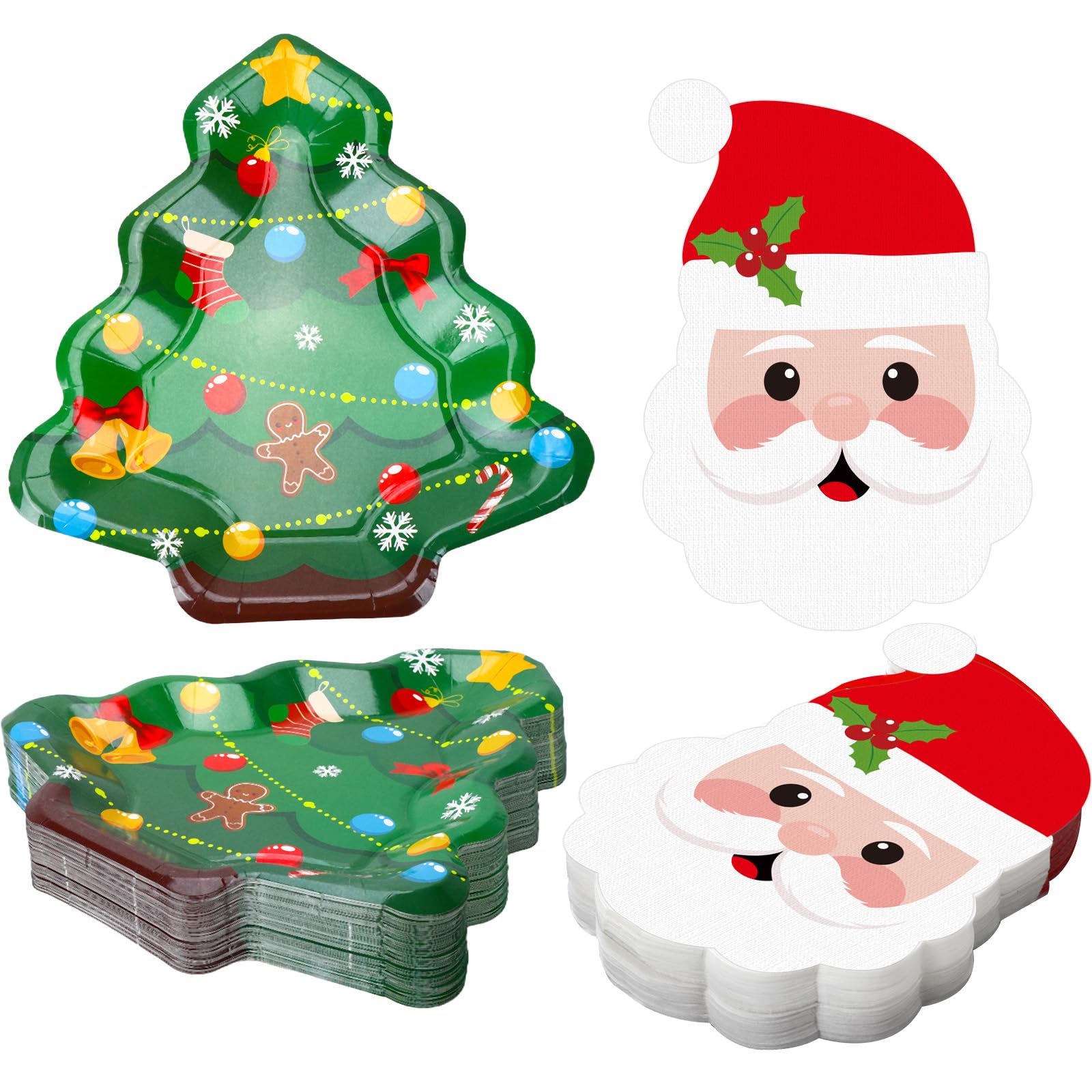 Platos JULBEAR con diseño de árbol para decorar y servir la cena navideña.