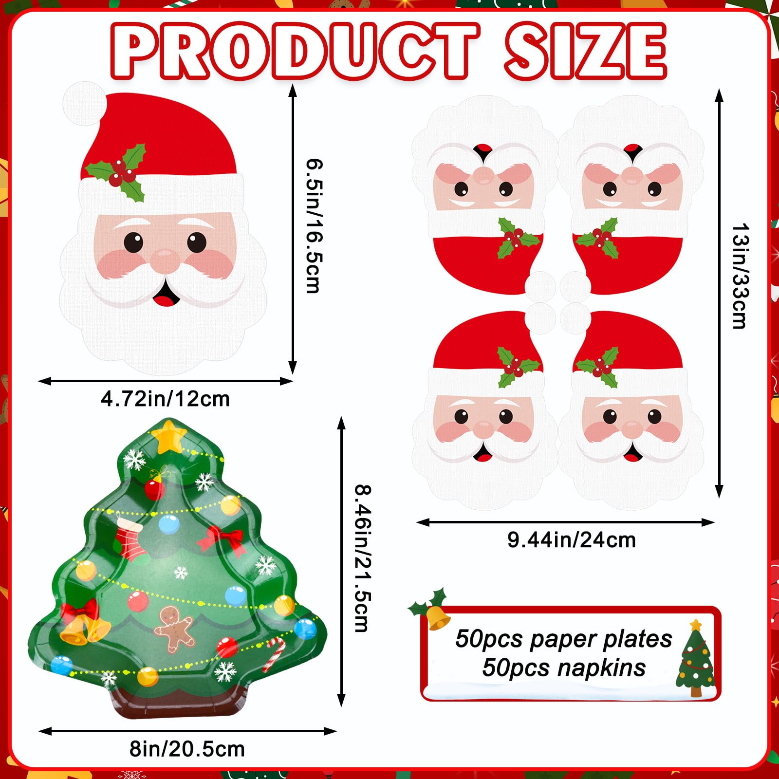 Servilletas JULBEAR en forma de Santa para ambientar la mesa navideña.