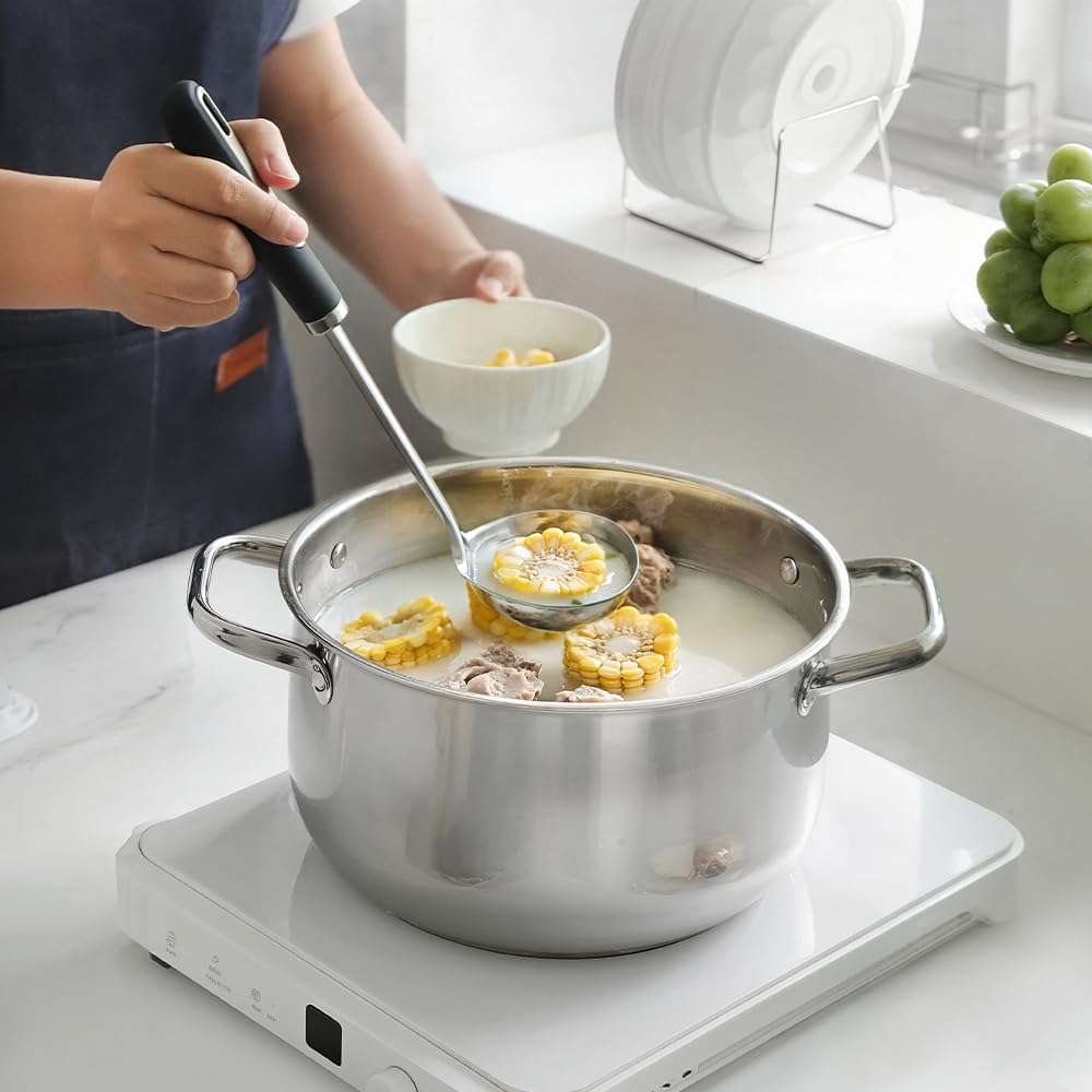 Cuchara JULIPRO con mango antideslizante, ideal para usar con utensilios mojados