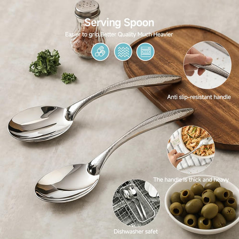 Juego completo de cucharas JULIPRO en acero inoxidable para cocinar y mezclar