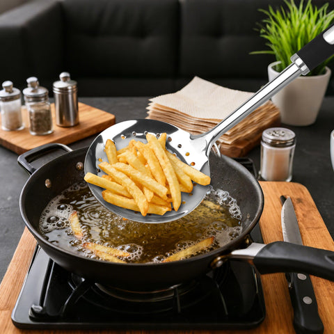 JULIPRO pinzas de cocina para volteos seguros.