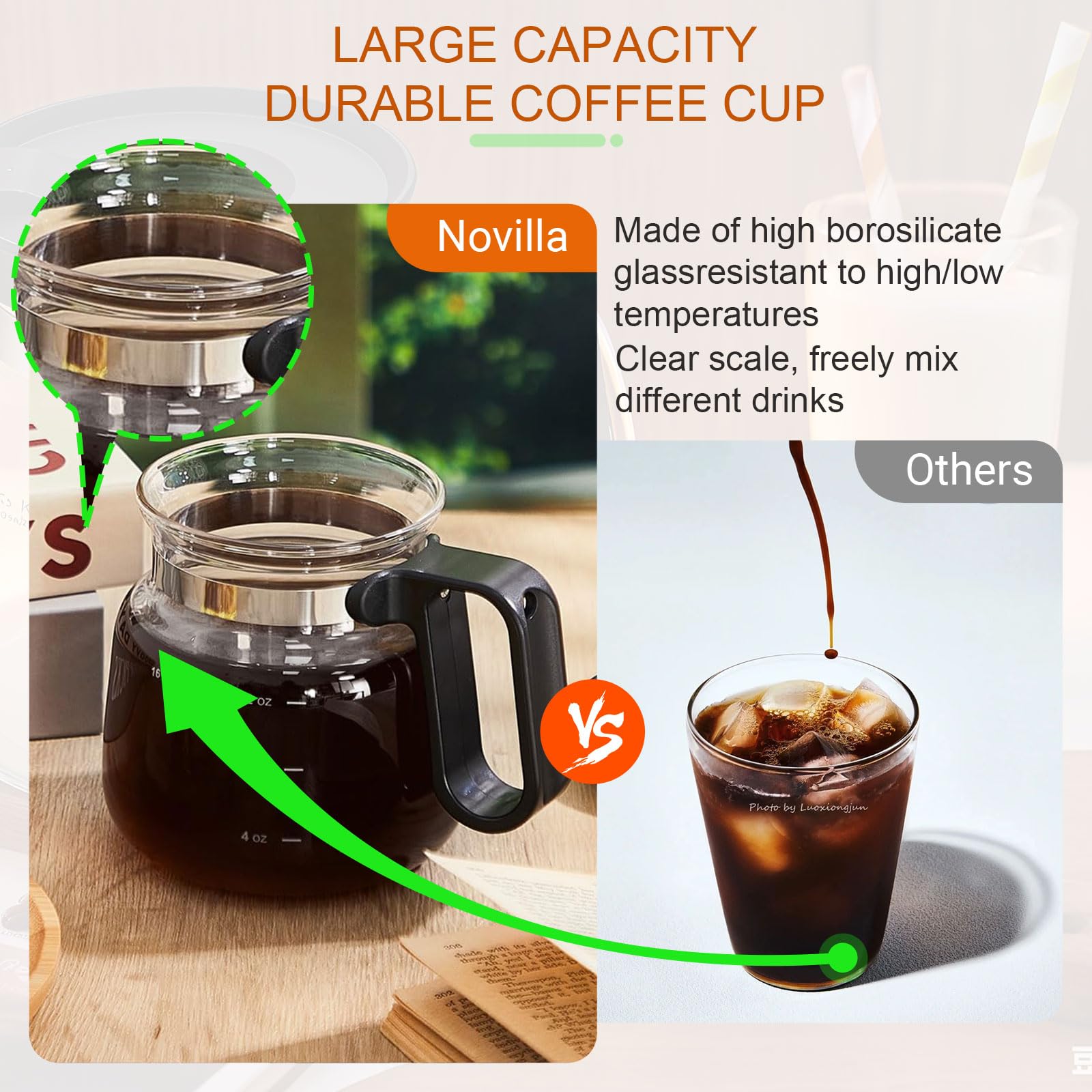 Mango ergonómico Julyxi taza mini cafetera para un agarre cómodo.