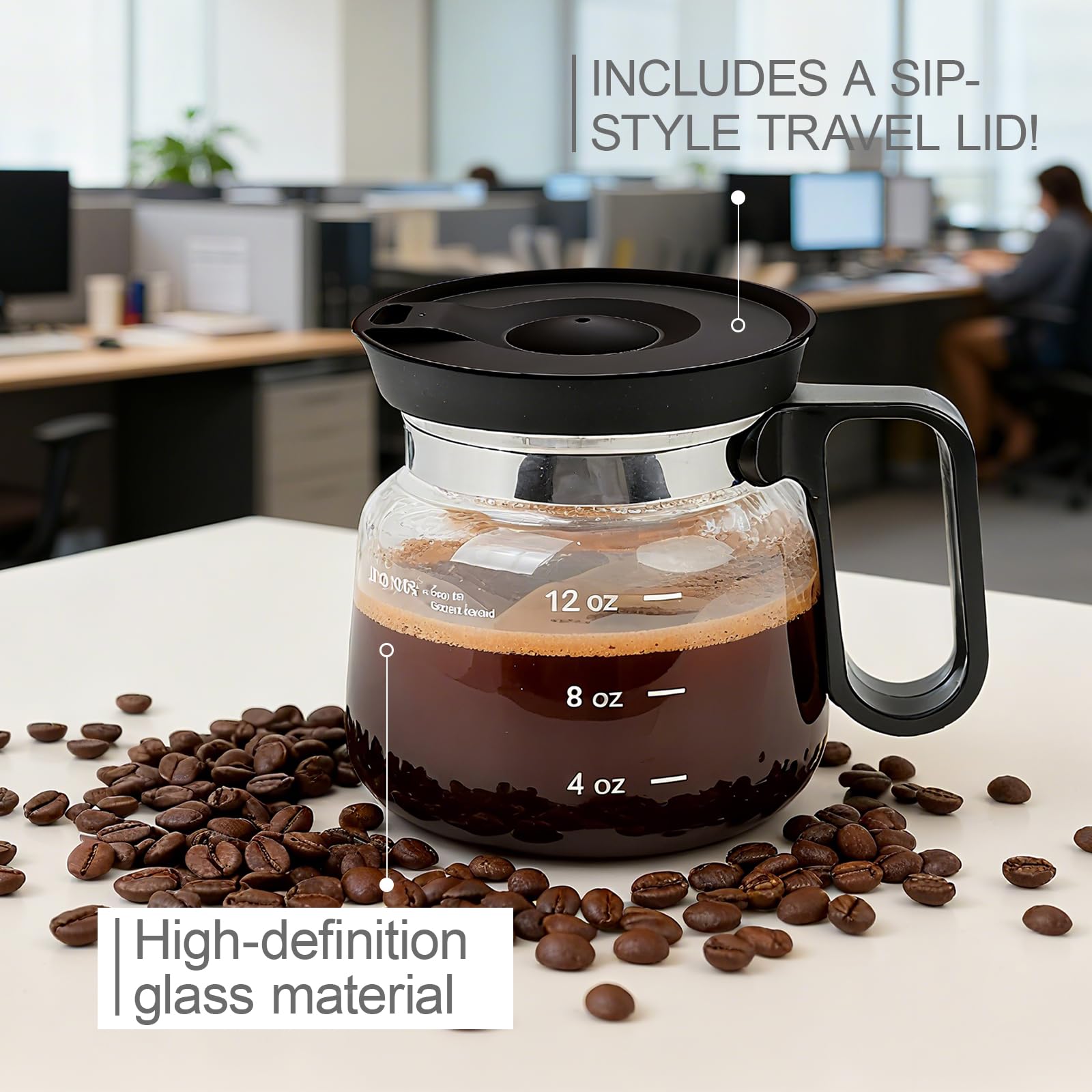Uso caliente o frío con la Julyxi taza mini cafetera de 16 onzas.