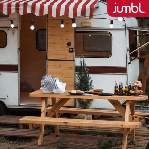 Jumbl: perfecto para RV y camping gracias a su diseño práctico vertical.