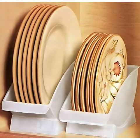 Jumbl: soporte para platos de 10 pulgadas, ideal para gabinetes pequeños.