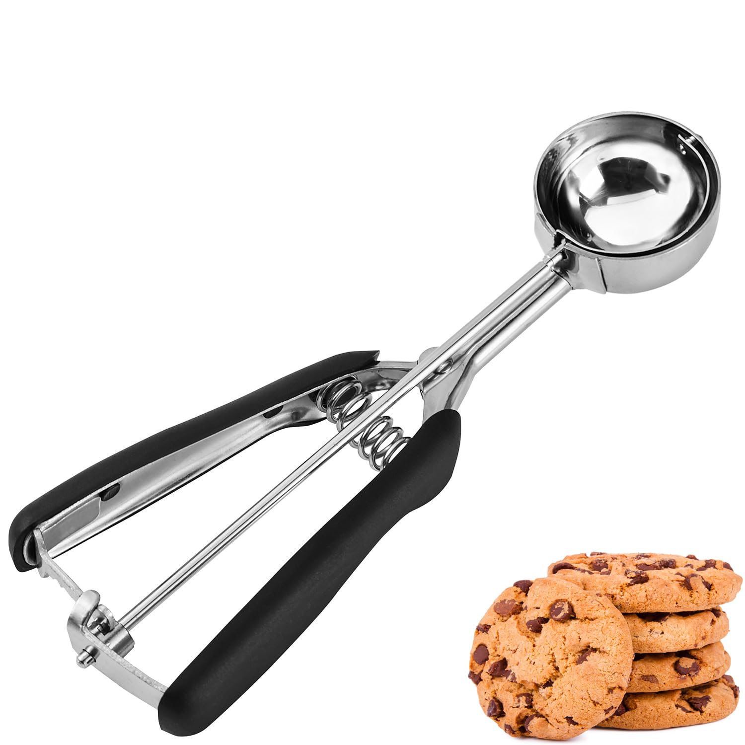 Cuchara de galletas JUNADAEL J para porciones uniformes y horneado consistente.