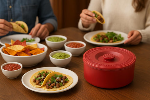 Juniperos plástico-sin-bpa-resistente mantiene tortillas tibias sin deformarse.