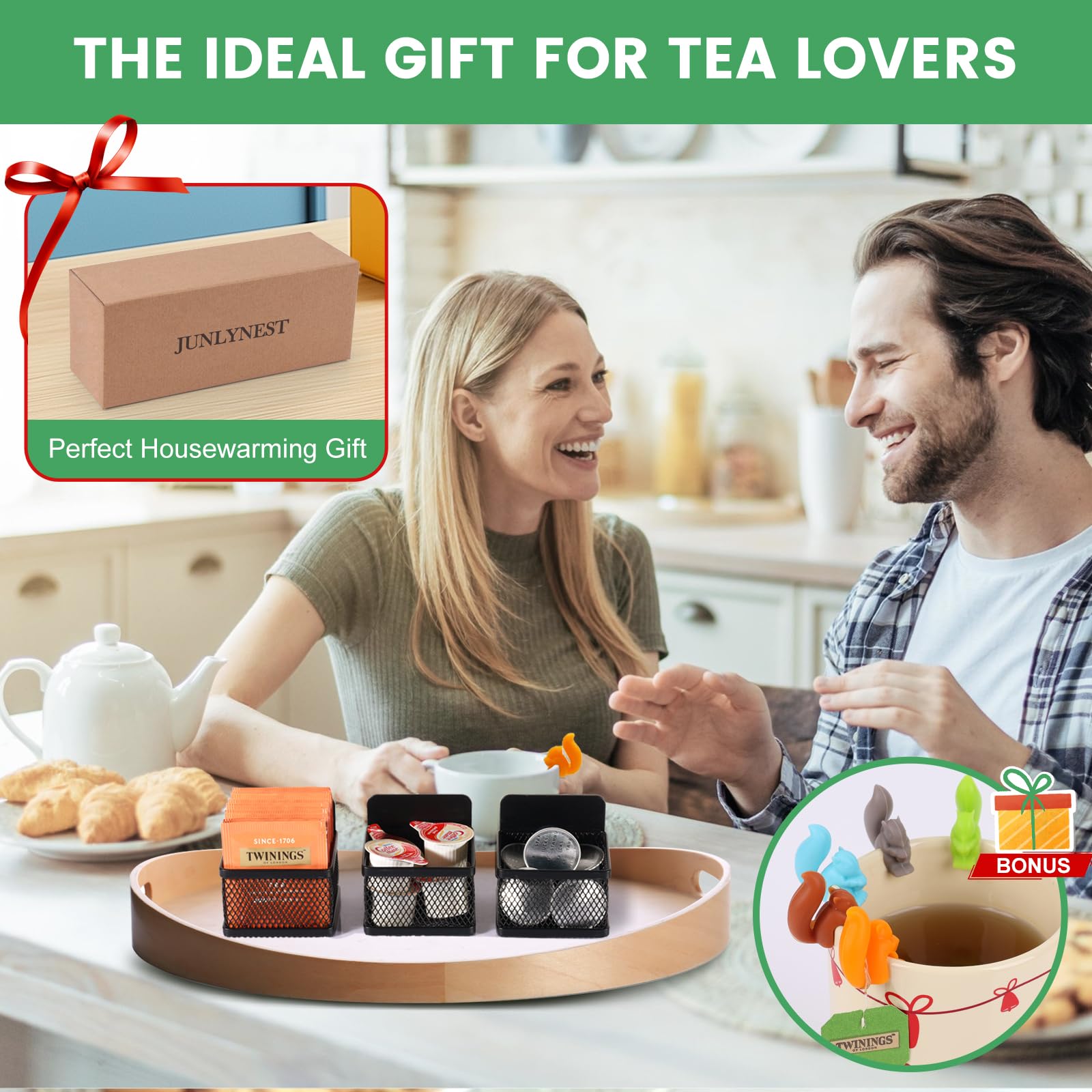 JUNLYNEST regalo ideal para amantes del té con toque elegante.