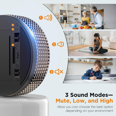JUNVIL temporizador digital con modos conteo regresivo y conteo continuo.