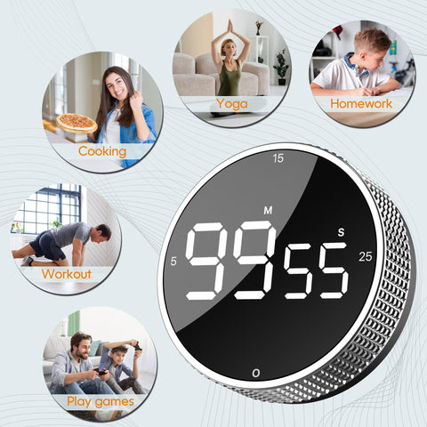 Tres preajustes de 5, 15 y 25 minutos para uso rápido