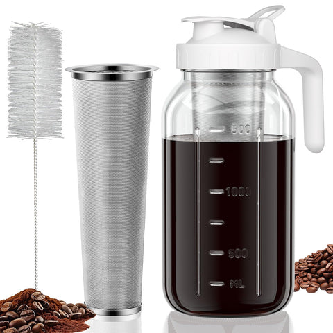 JunVpic jarra infusión fría de vidrio grueso para bebidas frías y limpias