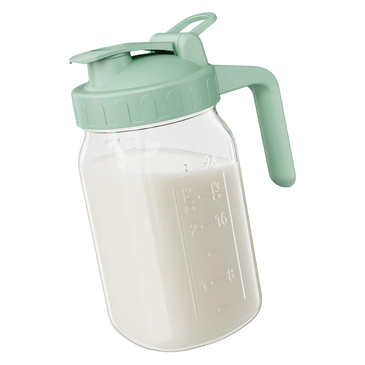 JunVpic jarra de vidrio 32oz con tapa hermética y vertedor