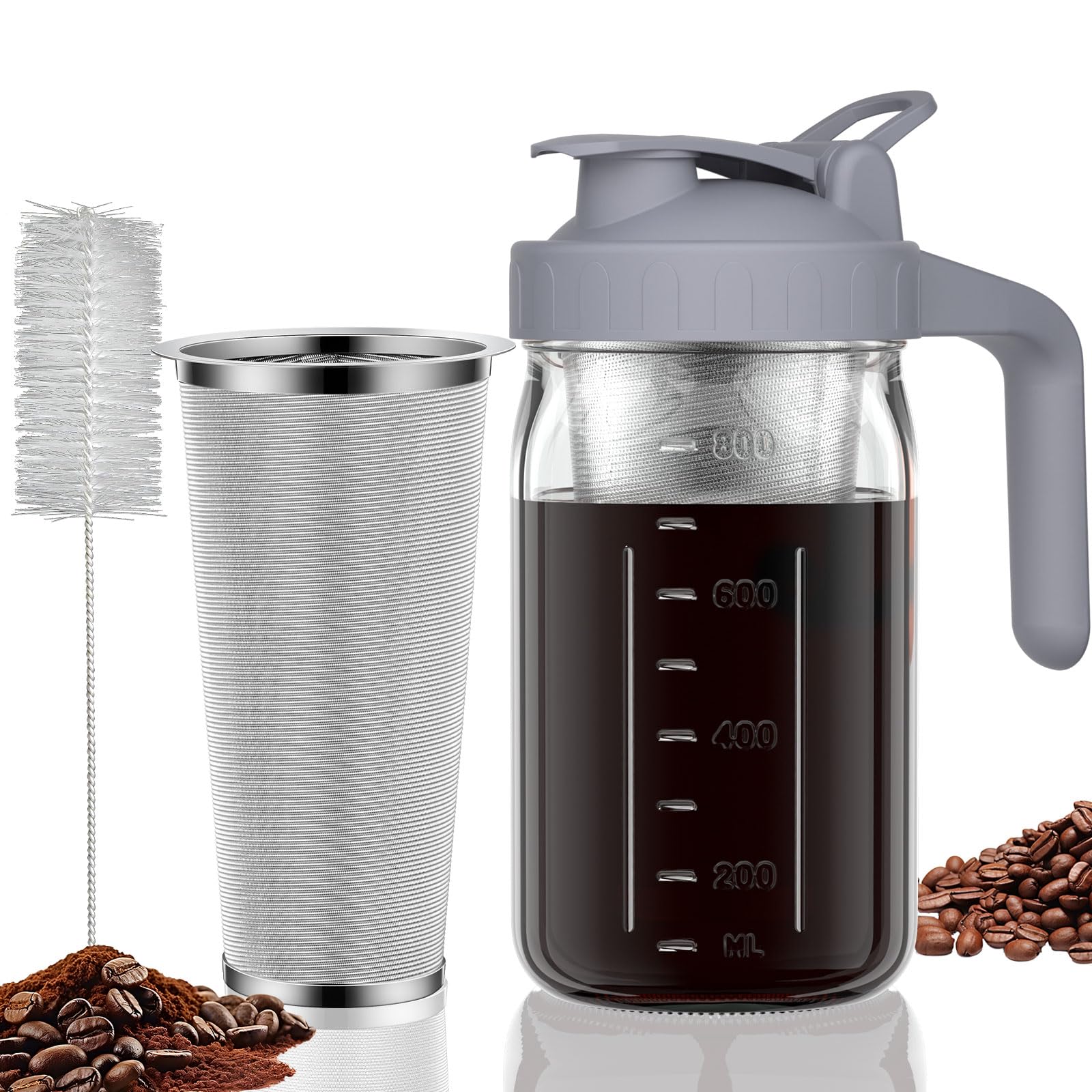 Jarra JunVpic de vidrio grueso 32oz lista para bebidas frías