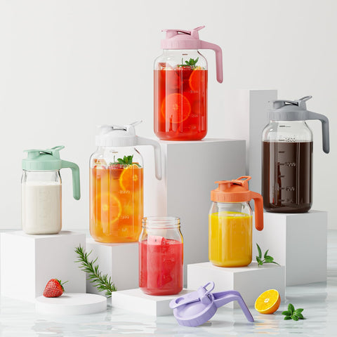 JunVpic jarra de vidrio para bebidas frías y almacenamiento