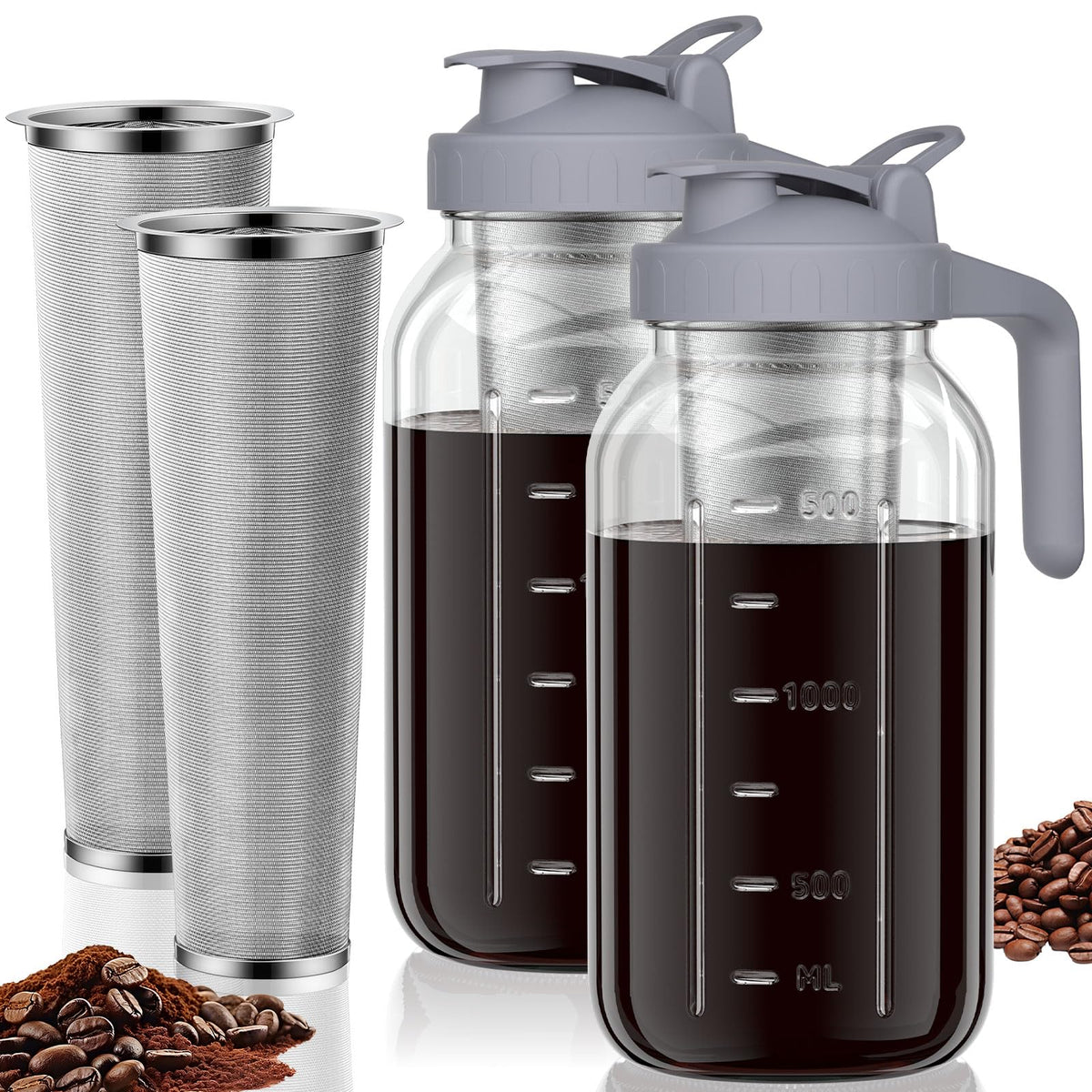 JunVpic jarro frío 64oz con boquilla para verter sin goteos