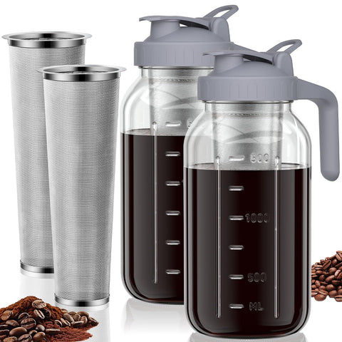 JunVpic jarro frío 64oz con boquilla para verter sin goteos