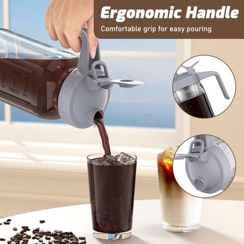 JunVpic jarro frío 64oz apto para café frío, limonada y té