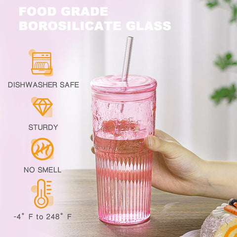 Vaso JunVpic rosa texturizado para un agarre seguro