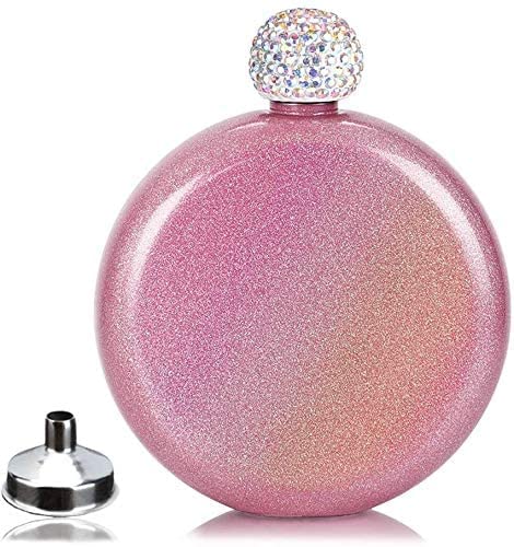 Junya frasco de licor con recubrimiento brillo rosa, perfecto para fiestas
