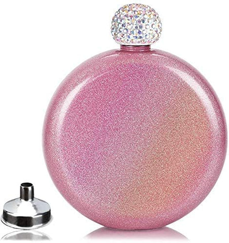 Junya frasco de licor con recubrimiento brillo rosa, perfecto para fiestas