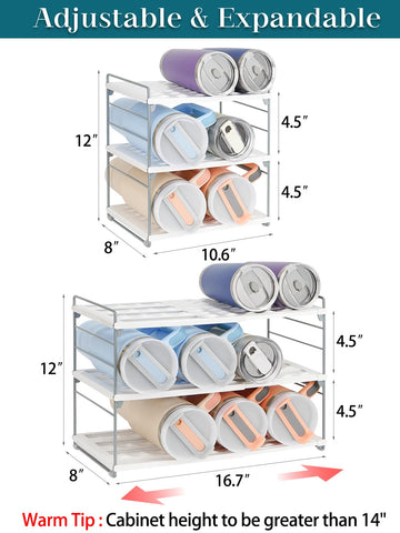 JUPELI estantes ajustables dos niveles para botellas y tazas.