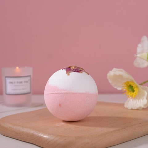 Bomba de baño rosa JUPOZOP; burbujeante para un baño reconfortante.