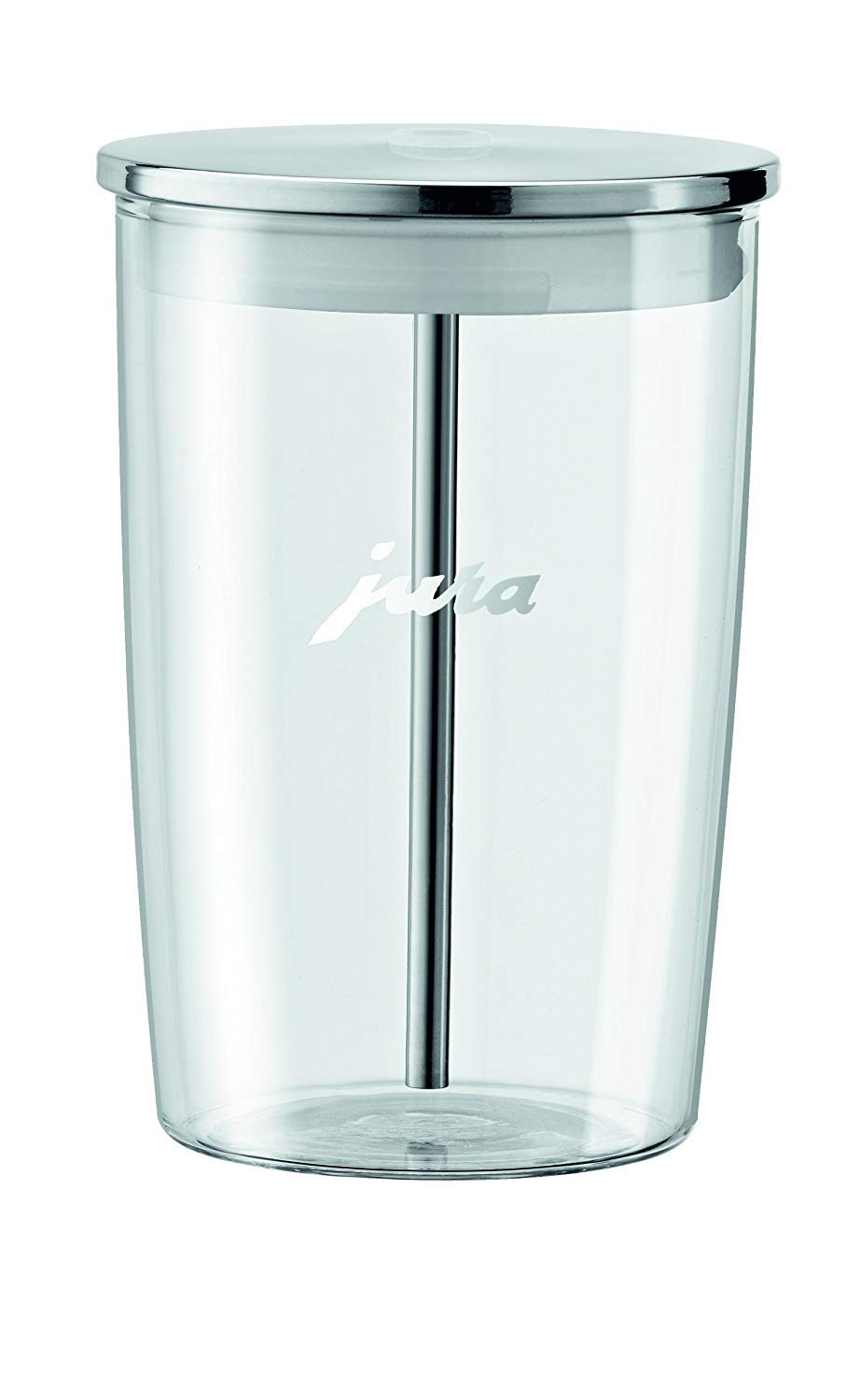 Contenedor de leche Jura 72570 en vidrio, ideal para almacenamiento en la nevera.