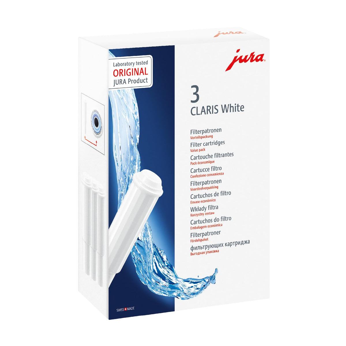 JURA CLARIS White: filtro para uso diario mejora el sabor del café.