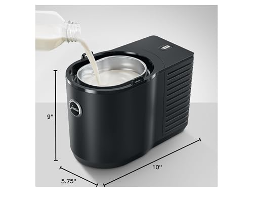 Jura Cool Control en negro, admite leche fría para texturas suaves.