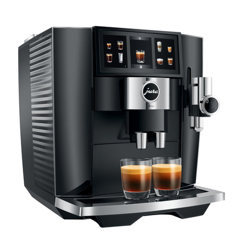 Jura J8 Twin con doble molino cónico para granos diferentes y frescura.