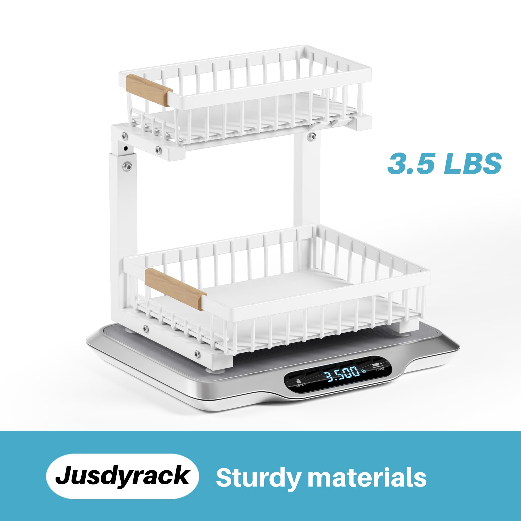 Jusdyrack-ajuste-de-altura-5-niveles se adapta a diferentes gabinetes