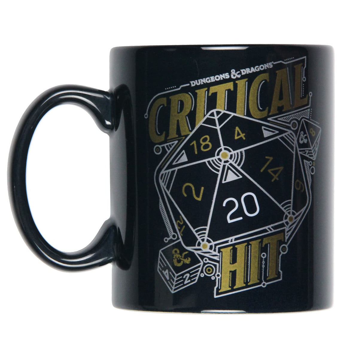 JUST FUNKY taza cerámica D20, diseño grande para sesiones de juego inmersivas.