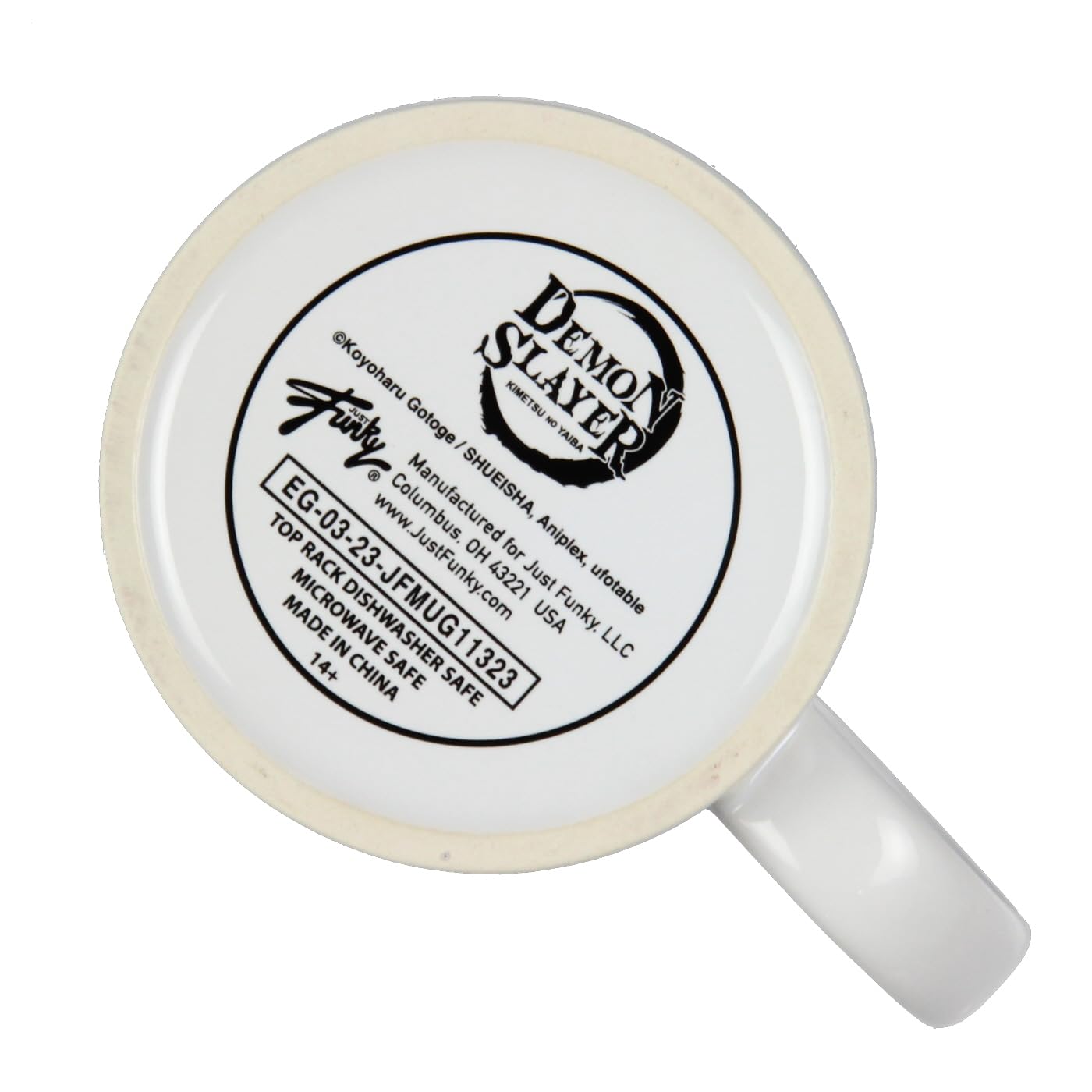 Asa ergonómica de la taza JUST FUNKY para un agarre cómodo