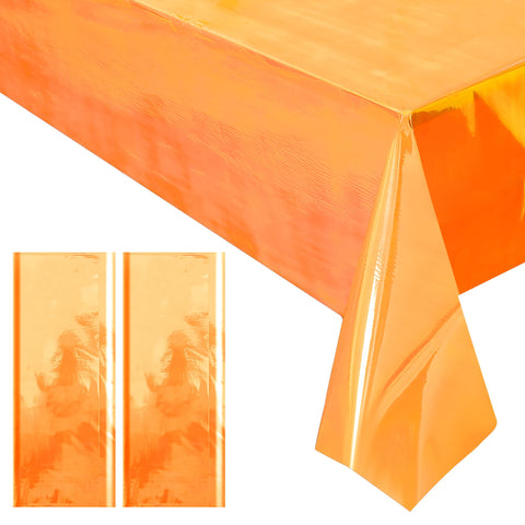 Mantel Just Shimmer naranja iridiscente 40x108, ideal para fiestas coloridas.