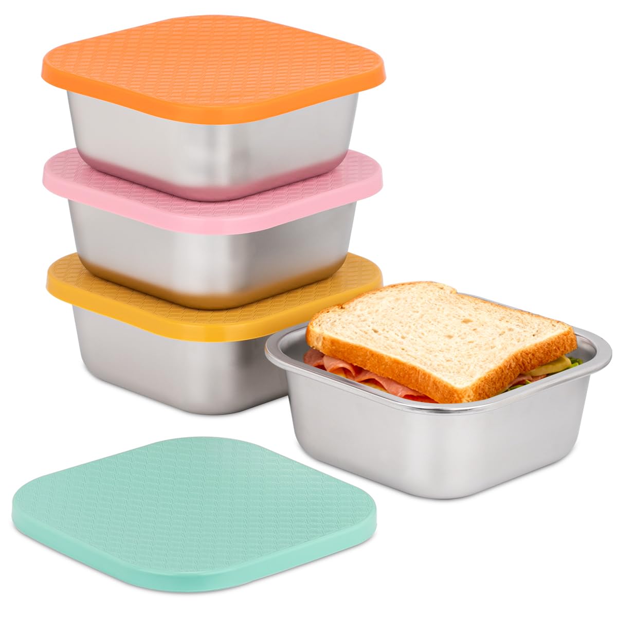 JUSTASHOW caja de almuerzo en acero inoxidable 30 onzas, duradera y segura para uso diario.