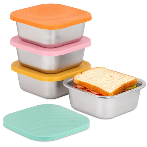 JUSTASHOW caja de almuerzo en acero inoxidable 30 onzas, duradera y segura para uso diario.