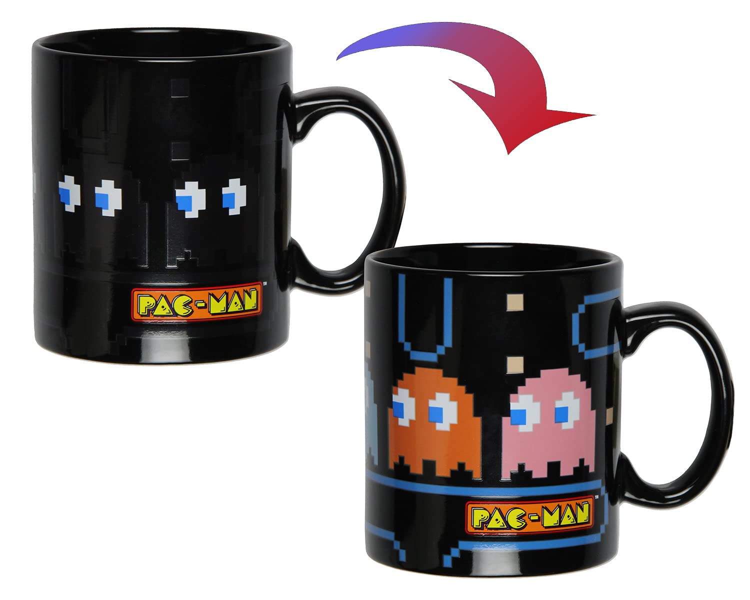 Just Funky Pac-Man: taza ceramica resistente para bebidas caliente diarias.