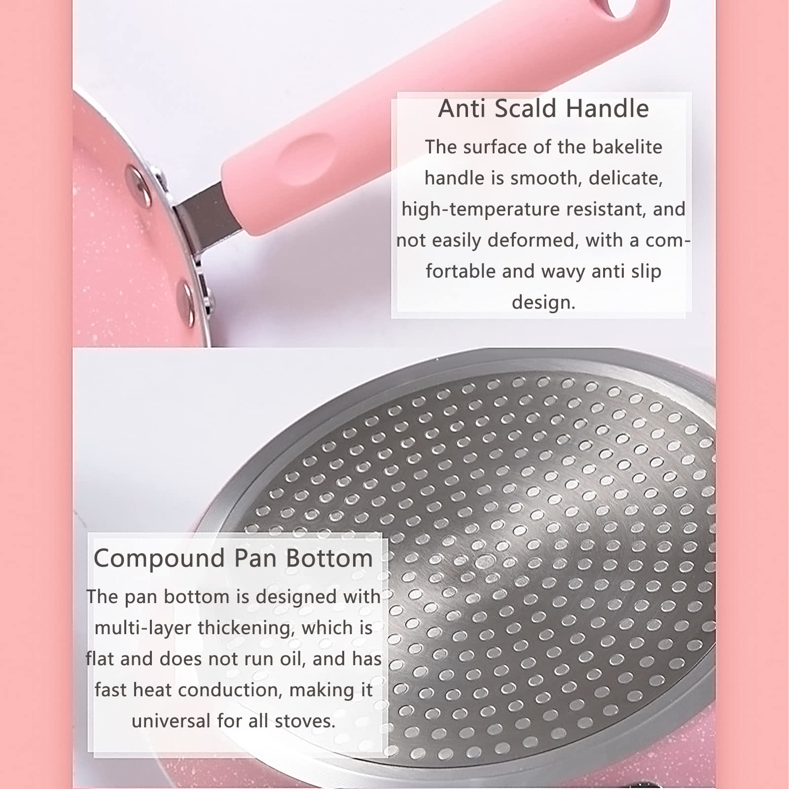 JustUP conjunto rosa antiadherente para preparar varias recetas