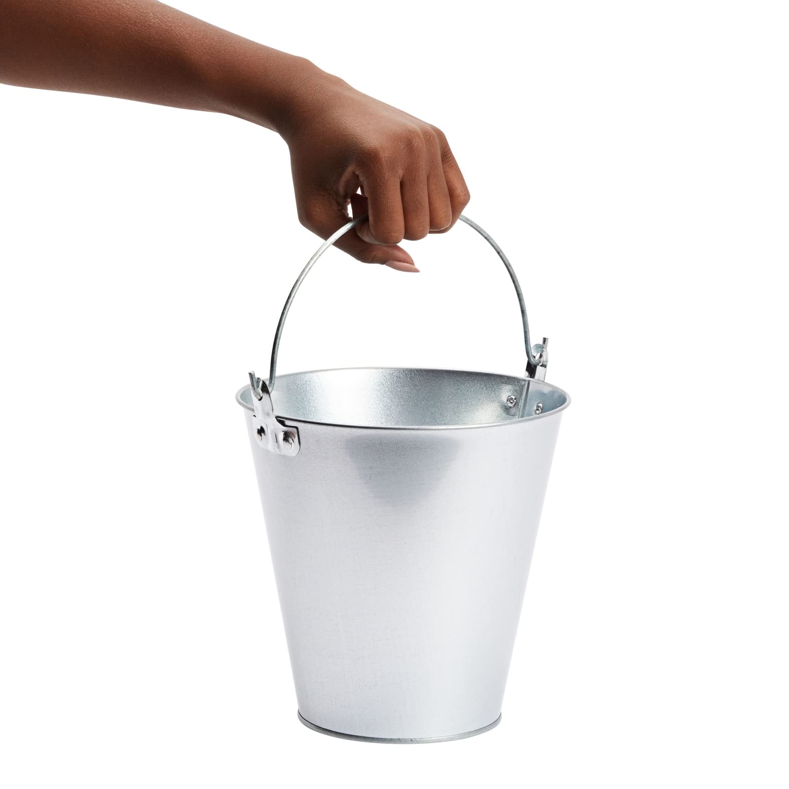 Juvale balde de metal, acabado plateado, elegante y durable para cualquier evento.